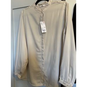 Uniqlo Cream Button Up Blouse